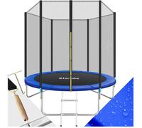 Trampoline - TECTAKE - Trampoline modèle B GARFUNKY avec toile de saut résistante en acier 244 cm - Noir/bleu