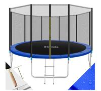 Trampoline - TECTAKE - Trampoline modèle B GARFUNKY avec toile de saut résistante en acier 457 cm - Noir/bleu