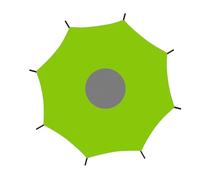 Trampoline Tent Cover, Outdoor Jumping Canopy, Waterproof Sunshade Shelter, Rainproof Oxford Cloth Tarp, UV-Resistant Protective Enclosure, Ideal for Backyard Fun, Poolside Play, 6-16feet Green