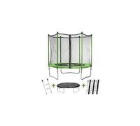 Trampoline "Yoopi" - ø 3.05 m - avec filet + échelle + couverture + kit d'ancrage