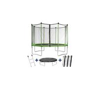 Trampoline "Yoopi" - ø 3.65 m - avec filet + échelle + couverture + kit d'ancrage