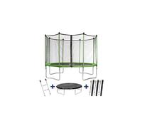 Trampoline "Yoopi" - ø 4.25 m - avec filet + échelle + couverture + kit d'ancrage