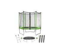 Trampoline "Yoopi 2" - Ø 1.80 m - avec filet + échelle + couverture + kit d'ancrage