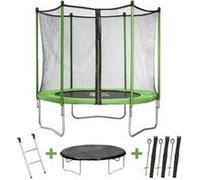 Trampoline "Yoopi 2" - Ø 1.80 m - avec filet + échelle + couverture + kit d'ancrage