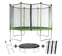 Trampoline Yoopi 2 - Ø 4.25 M - Avec Filet + Échelle + Couverture + Kit D'ancrage