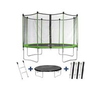 Trampoline Yoopi 2 LUXE - Ø 3.65 m - Avec filet + échelle + couverture + kit d'ancrage