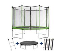Trampoline Yoopi 2 Luxe - Ø 3.65 M - Avec Filet + Échelle + Couverture + Kit D'ancrage