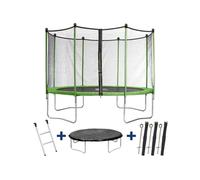 Trampoline Yoopi 2 LUXE - Ø 3.65 m - Avec filet + échelle + couverture + kit d'ancrage
