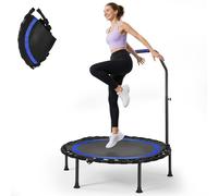 Trampolines de Fitness, Mini Trampoline de 101 cm, capacité de Charge de 200 kg, Trampoline d'exercice Portable avec poignée en Mousse réglable