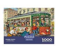 Tramway de Milan Puzzle en Bois Imperméable Puzzles De 1000 Pièces pour Adultes Cadeaux Amusant Jeux Éducatifs