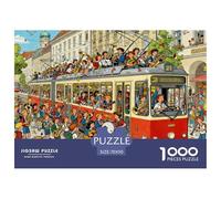Tramway de Munich Pendant la Fin des Cours Puzzle en Bois Imperméable Puzzles De 1000 Pièces pour Adultes Cadeaux Défi Et Casse-tête De Décoration pour La Maison