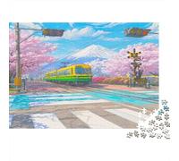 Tramway Japonais 1000 Pièces Puzzle pour Adultes Japan Dessin Animé Puzzle De Qualité Supérieure Collection Photo d'art Idée Cadeau Jeu Cadeau Unique Décoration Moderne 1000pcs (75x50cm)