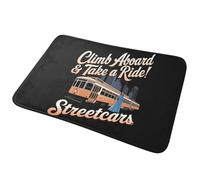 Tramways 3D - Tram à câble - Montée sur Un paillasson antidérapant Tapis de Sol Coussin Tapis Moquette pour entrée Cuisine Balcon de la Maison - 60x90cm