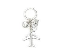 Tranbath Porte-clés avion, cadeau de voyage du monde et porte-bonheur de voyage, décoration pour les fans d'avion, idéal comme cadeau d'anniversaire et de voyage, porte-bonheur pour les femmes et les