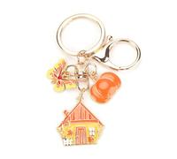 Tranbath Porte-clés personnalisé en acier inoxydable avec joli pendentif maison, champignon et papillon, cadeau pour maman, bonne amie et petits cadeaux pour femmes, idéal pour les anniversaires