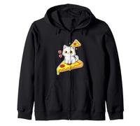 Tranche à Pizza Amusante avec Chat Assis et Dicton Sarcastique Sweat à Capuche