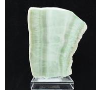 Tranche en Pierre d’Aragonite Verte Authentique et polie de 175 grammes et 90 millimètres, Minéral Aragonite d'Espagne, Minéral Pur, Objet Exclusif, Pierre de Collection