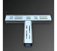 Tranchée de drainage à profil bas en acier inoxydable avec grille et connecteur amovibles - Système de dérivation d'eau mince pour allée (10 x 5 cm) pour une gestion efficace de l'eau