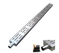 Tranchée de drainage de gouttière extérieure pour gouttière extérieure mince avec bouchons/sortie, kit de drainage étroit de 3,6/6,2/10,2 cm avec grille, cuve de tranchée d'égout de puits