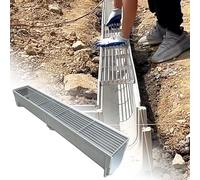 Tranchée de drainage d'eau extérieure en forme de U de 99 po - Canal de drainage de jardin avec grille en métal pour sols en béton 100 x 30 x 15 cm
