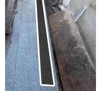 Tranchée de drainage mince de 1 m avec grilles en acier inoxydable - Canal de drainage linéaire pour tonnelle, cour et allées (1 pièce, 5,1 cm de large x 3,2 cm de haut)