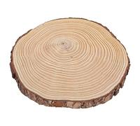 Tranches de bois naturel, cercles de bois de pin non finis avec écorce, disques de bois rustiques irréguliers préponcés pour bricolage, pyrogravure, décoration de mariage et (22,5 * 23)