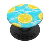 Tranches de Citron et d'agrumes d'été, Motif côtier Tropical PopSockets PopGrip Adhésif
