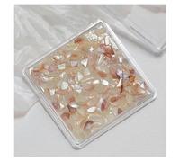 Tranches de coquillage d'ormeau irrégulières, 1 boîte de comprimés de vernis à ongles en coquille d'ormeau(YH365-17)