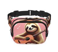 Tranches de pastèque Sac banane pour homme et femme - Sac banane double réglable pour voyage, sport et quotidien, Paresseux avec notes de musique, Taille unique