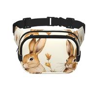 Tranches de pastèque Sac banane pour homme et femme - Sac banane double réglable pour voyage, sport et quotidien, Lapin dessiné à la main, Taille unique