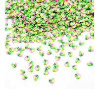 Tranches De Slime De Pingouin De Noël, 10 G/Lot, Breloques De Remplissage Pour Fournitures De Slime, Argile Pelucheuse, Accessoires De Bricolage - Coeur Vert
