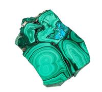 Tranches en pierre de malachite polie - Ruban vert, spécificités de naturel brut, pièces minérales libres, motifs concentriques Vibrauche, roches lisses semi-précieuses | Collecting