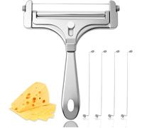 Trancheur à Fromage Manuel en Acier Inoxydable Épaisseur Réglable 4 Fils Supplémentaires pour Cheddar Gruyère Raclette Beurre