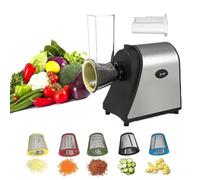 Trancheur De Légumes, Râpe à Fromage électrique 1000 W, Accessoires Détachables Et Facile à Nettoyer, Commande à Une Touche Avec 5 Ensembles De Lames En Acier Inoxydable Pour Légumes, Carottes Râpées,