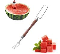 Trancheur De Pastèque | Acier Inoxydable Portable Double Tête | Fourchette coupe-mangue et pastèque en cubes | pour Salade, Fête, Cuisine, Camping, Maison, Pique-nique,
