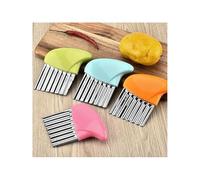 Trancheur de pommes de terre, couteau ondulé pour friteuse, couteau ondulé en acier inoxydable, coupe-légumes, manche en plastique, pour légumes, fruits, salades avec couteau dentelé, couteau ondulé