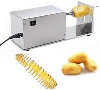 Trancheur De Pommes De Terre Électrique 50W Trancheur Tornade De Pommes De Terre en Acier Inoxydable Trancheur Automatique Trancheur De Pommes De Terre en Spirale Trancheur Rotatif (Automatique)