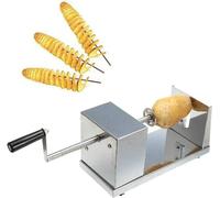 Trancheur de pommes de terre en acier inoxydable Trancheur de pommes de terre en spirale Chip Slicer Twister Trancheur durable pour fruits,pommes de terre,Tornado Chips