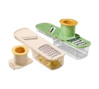Trancheuse à ail - Broyeur de cuisine 2 pièces avec récipient, protège-main pour coupe-pommes de terre, lame tranchante en acier inoxydable, tiroir de puisard, antidérapant | Pad pour Gingembre C