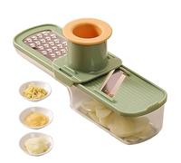 Trancheuse à ail fine, mini broyeur à ail, coupe et râpe avec protège-main et récipient transparent pour cuisine vert, ornements de jardin