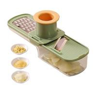 Trancheuse à ail, mini broyeur à ail multifonctionnel, coupe- et râpe avec protège-main et récipient transparent pour la cuisine, vert, figürchen