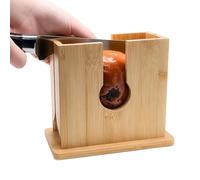 Trancheuse À Bagel - Diviseur De Grillé En Bois Compact, Guide De Tranche Antidérapant, Accessoire De Coupe De Ergonomique, Équipement Pratique De Préparation Du Petit Déjeuner | Pour Appart