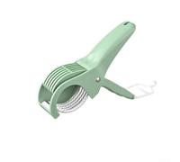 Trancheuse à banane en acier inoxydable - Coupe de fruits uniforme pour collations/smoothies, passe au lave-vaisselle avec poignée confortable (17,5 cm, parfait pour les enfants et les voyages) (vert)