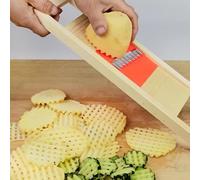 Trancheuse à chips de pommes de terre, trancheuse à frites | Coupe-frites ondulées - Gadgets de cuisine à domicile, coupe-légumes en bois, trancheuse à Mandoline de pommes de terre, broyeur