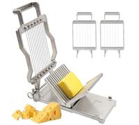 Trancheuse à fromage manuelle, coupe-fil en acier inoxydable robuste avec planches interchangeables de 10 mm et 20 mm, parfaite pour les charcuteries, le jambon, les toasts et le beurre