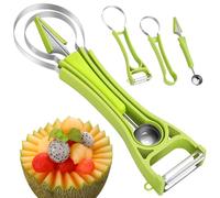 Trancheuse à fruits 6 en 1 en acier inoxydable, coupe-pastèque, coupe-pomme, coupe-pastèque, couteau à fruits, coupe-pommes, éplucheur, extracteur de noyau