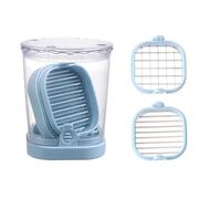 Trancheuse à fruits et légumes 2 en 1 avec rangement, Blue | Trancheuse créative de fruits et légumes en acier inoxydable, avec dispositif pratique intégré pour les tâches de