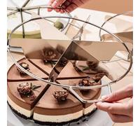 Trancheuse à gâteau en acier inoxydable, pour portions égales, 6 tranches, 7 tranches, 8 tranches, coupe circulaire pour gâteaux, pizzas, pains superposés (6 coupes)