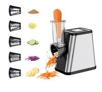 Trancheuse à légumes électrique 5 en 1, râpe à fromage électrique 800 W avec 5 cônes en acier inoxydable pour la cuisine