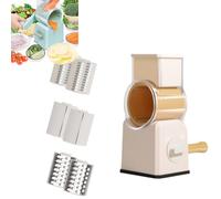 Trancheuse à légumes manuelle multifonction - Coupe-tambour rotatif pour trancher et râper efficacement (jaune)